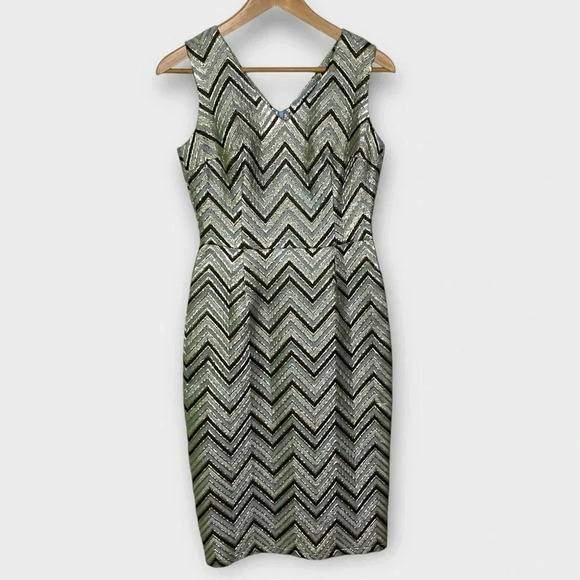 Must Have Metallic Zig Zag  Cocktail Dress - Picture 3 of 10